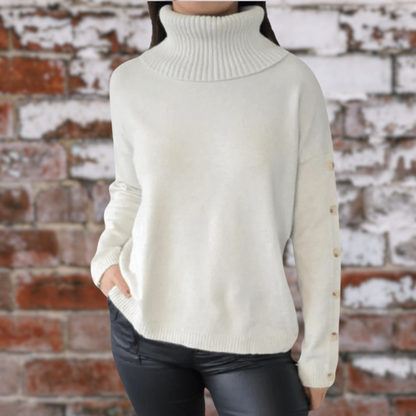 Astrid™ – Knappdetaljer Stickad Sweater
