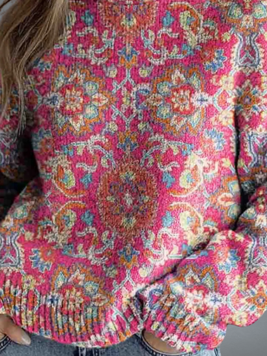 Elina™ – Mönstrad stickad sweater