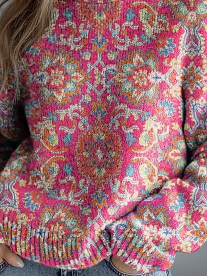 Elina™ – Mönstrad stickad sweater