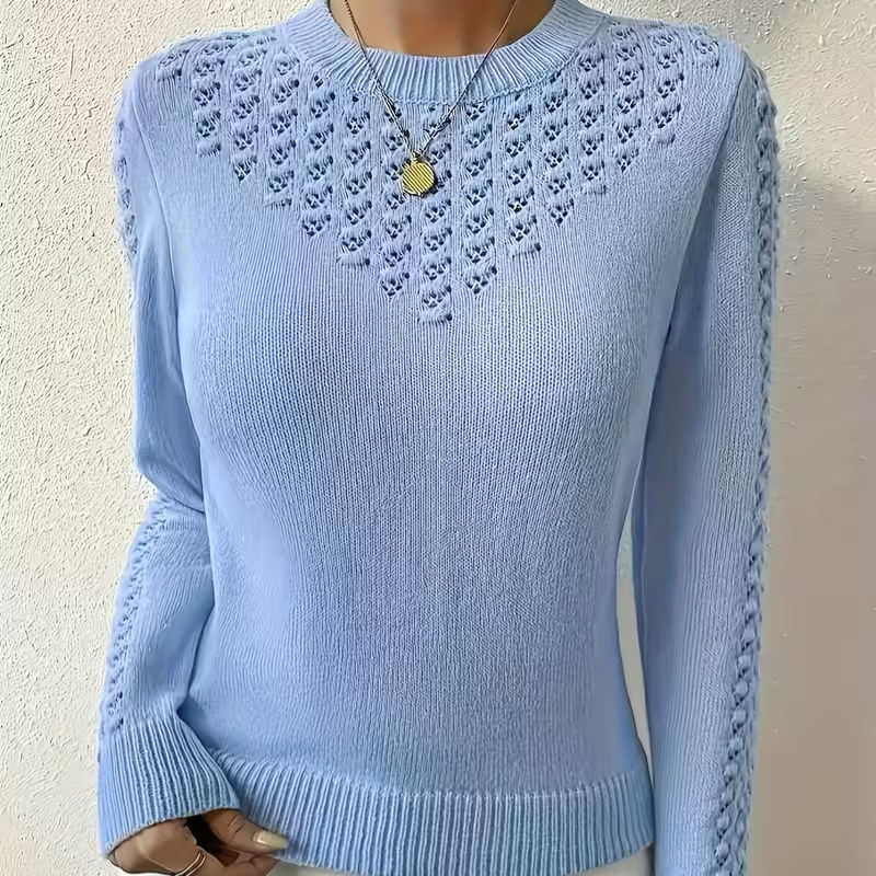 Blå Spetsstickad Tröja | Tillsammans mot Diabetes