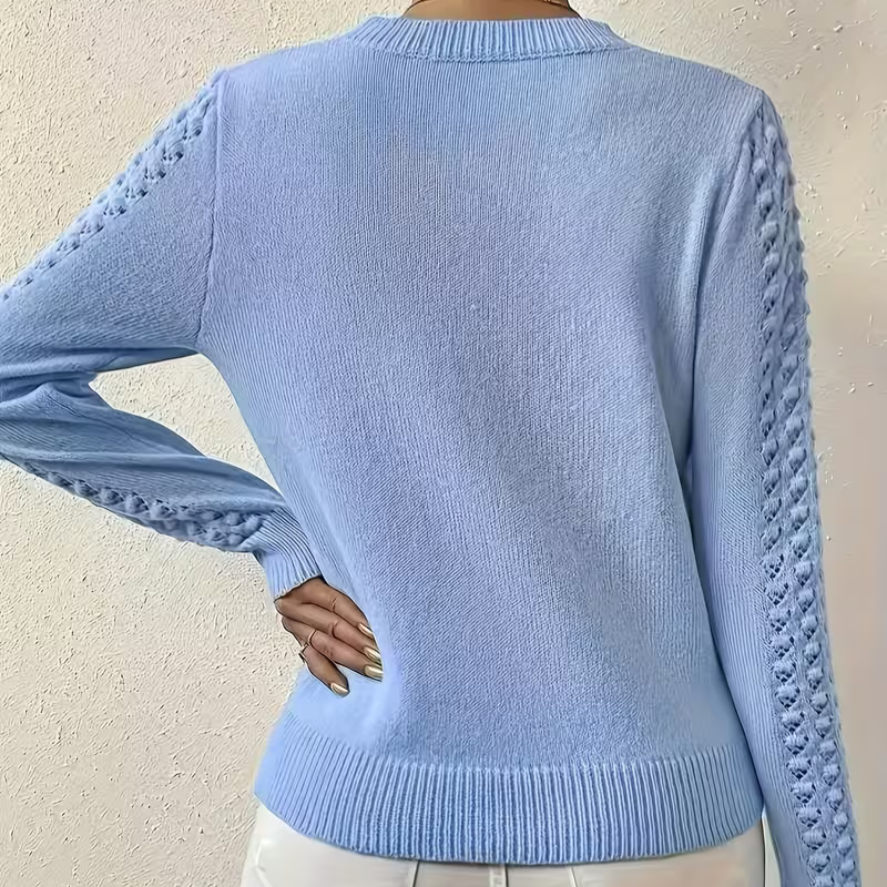 Blå Spetsstickad Tröja | Tillsammans mot Diabetes