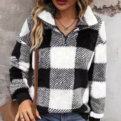 Mjuk Rutig Tröja | Tillsammans mot bröstcancer