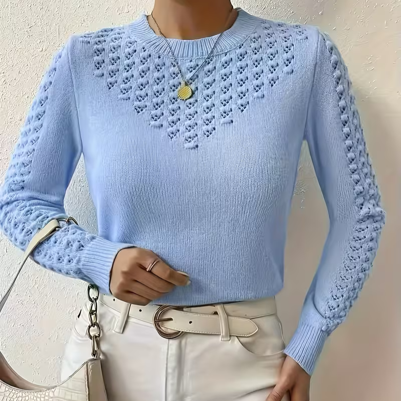 Blå Spetsstickad Tröja | Tillsammans mot Diabetes