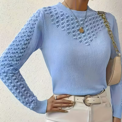 Blå Spetsstickad Tröja | Tillsammans mot Diabetes