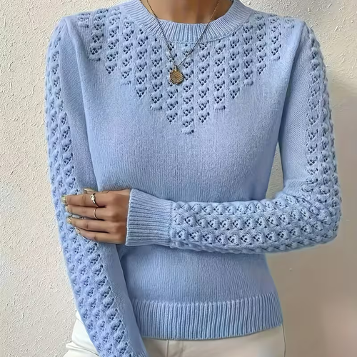 Blå Spetsstickad Tröja | Tillsammans mot Diabetes