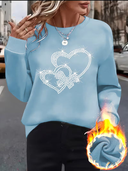 Strasshjärta Sweatshirt | Tillsammans mot Diabetes