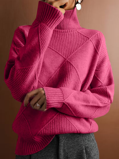 Angela™ - Hög Halsringning Stickad Tröja