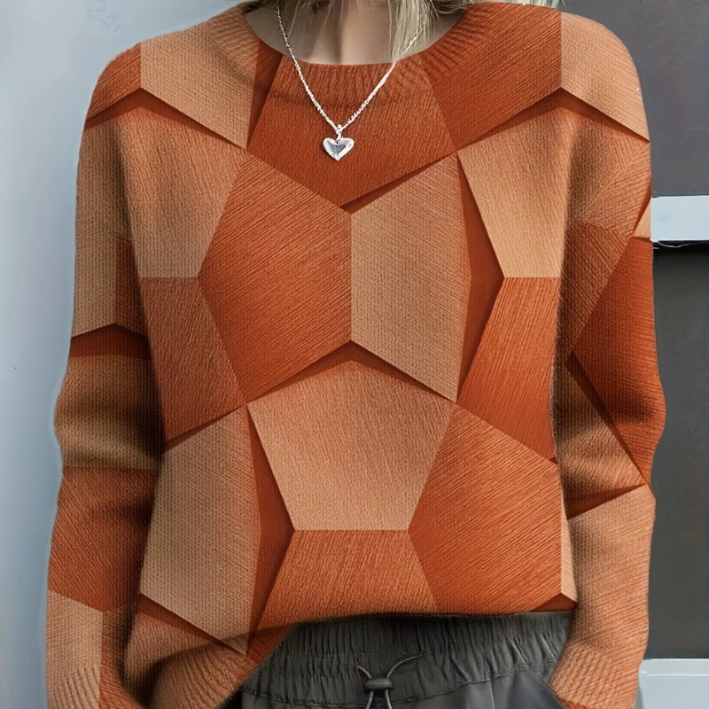Hazel™- Geometrisk Långärmad Sweatshirt