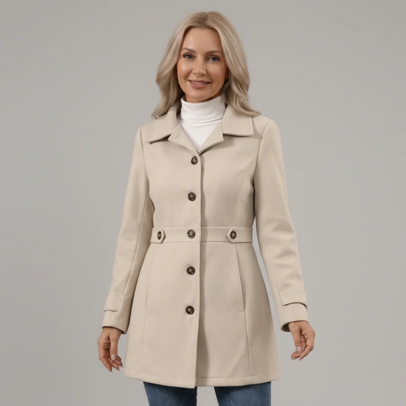 Avery™ – Kragförsedd Ullkappa