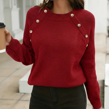 Sophia™- Avslappnad Stickad Tröja