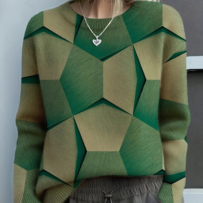 Hazel™- Geometrisk Långärmad Sweatshirt