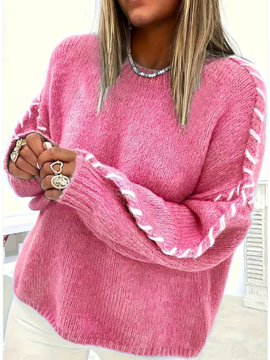 Elvira™ – Stickad tröja med dekorativa ärmar