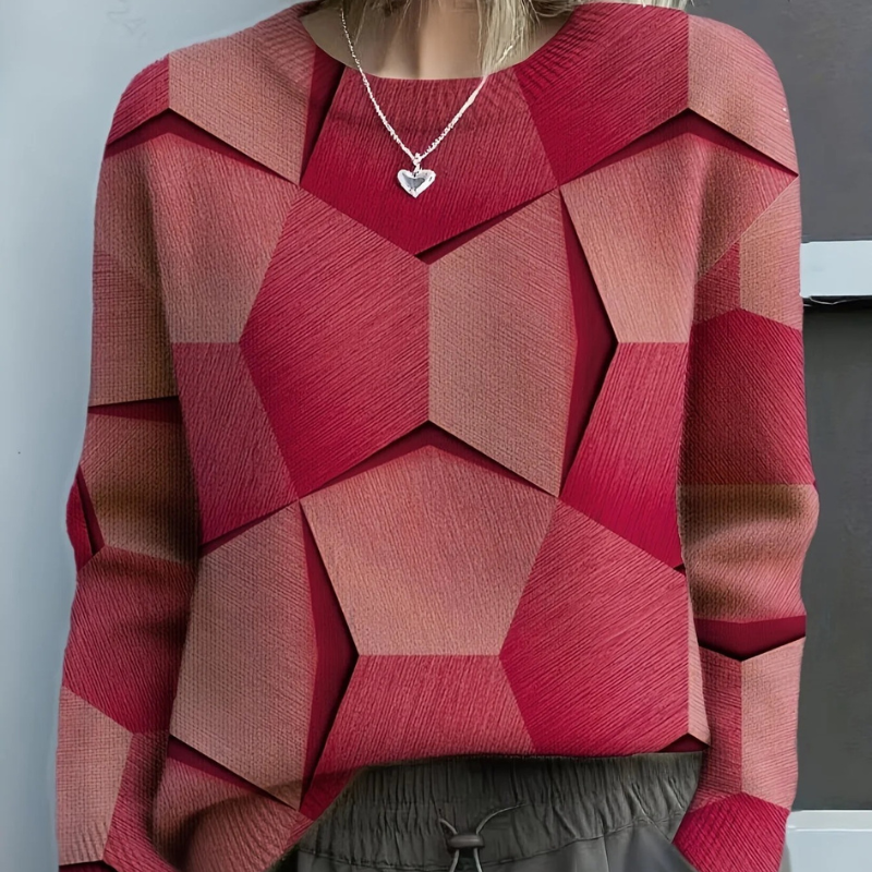 Hazel™- Geometrisk Långärmad Sweatshirt