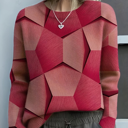 Hazel™- Geometrisk Långärmad Sweatshirt