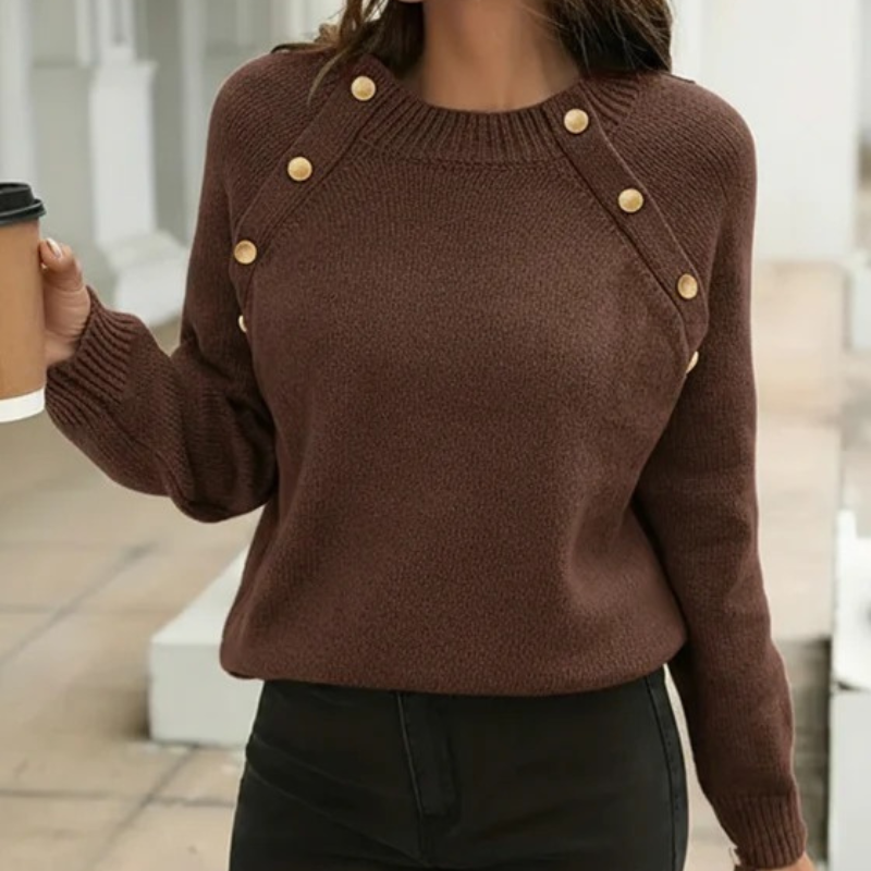 Sophia™- Avslappnad Stickad Tröja