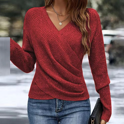 Rhea™- V-ringad Omlott Sweater