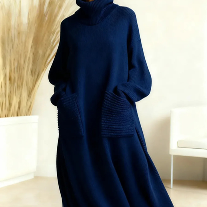 Astrid™- Avslappnad lös stickad klänning