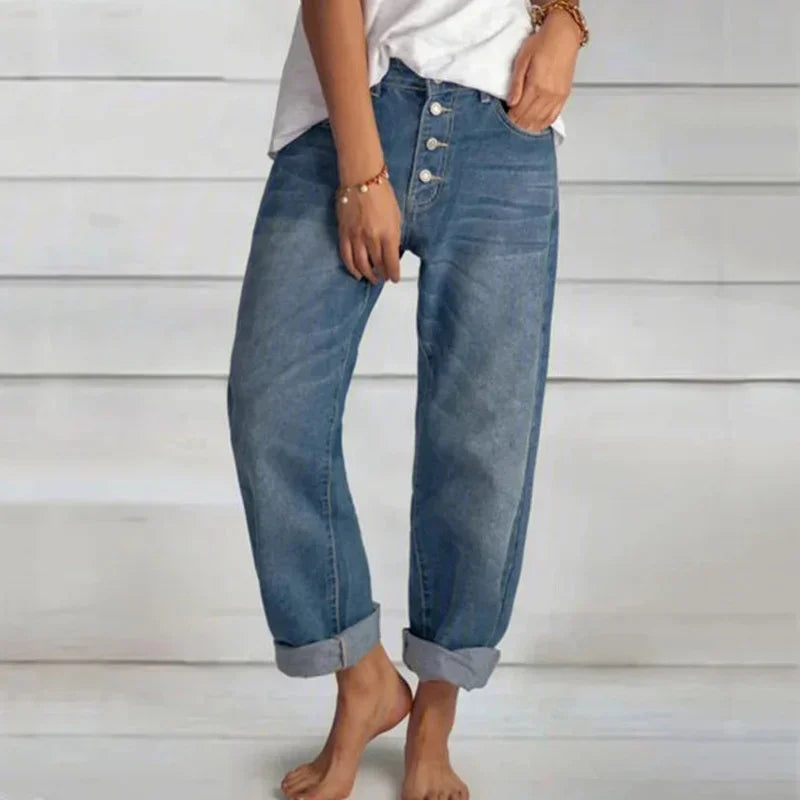 Tove™ - Stilfulla Jeans med Lös Passform och Hög Midja