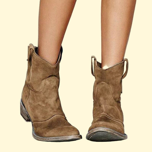 Halee™ – Ankelstövlar i Mocka