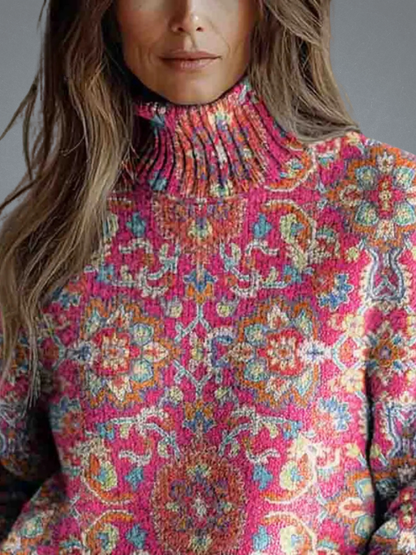 Elina™ – Mönstrad stickad sweater