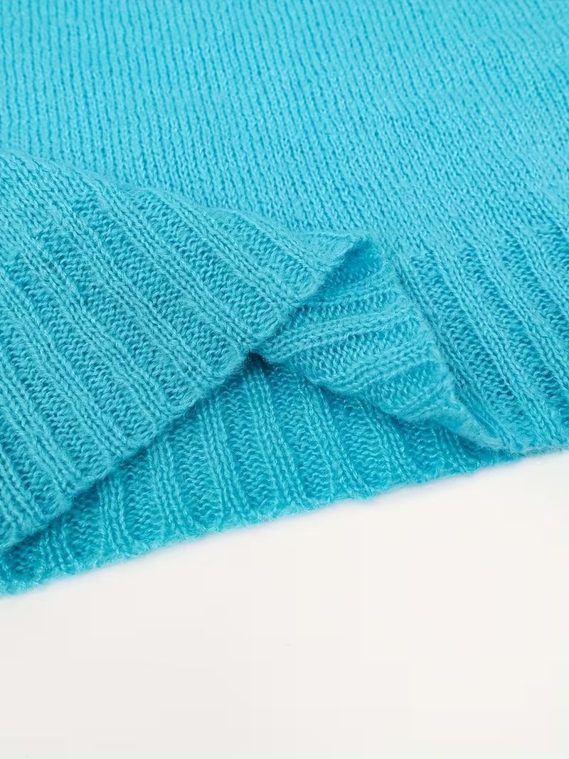 Mjuk turkos långhalsad tröja | Tillsammans mot diabetes